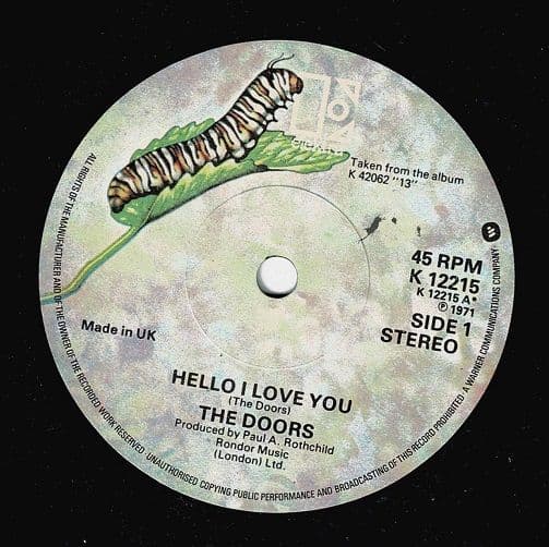 THE DOORS Hello I Love You Vinyl Record 7 Inch Elektra 1979 Double Pack